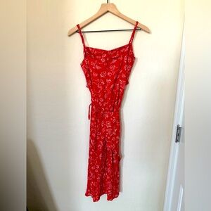 Reformation Greek Goddess Patterned Wrap Dress